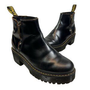 Dr. Martens Rometty II Womens Size 7 Platform Chelsea Boots Black Leather